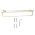 thumbnail image 1 of Estante de almacenamiento para ducha Estante de montaje en pared para carrito de ducha de 50 cm con colgador de toallas Base acrílica Barra de aluminio Organizador de ducha de ANGGREK Otros, 1 of 7