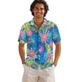 thumbnail image 3 of KUIFORTI His and Hers Summer Outfits Matching Hawaiian Outfits for Couples Tropical Floral Palm Leaf Washable Men’s Hawaiian Shirt with Soft Fabric for Romantic Date Gifts for Couples, 3 of 7