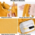 thumbnail image 5 of Corduroy Tote Bag Cute Tote Bags for Women Shoulder Bag with Inner Pocket for Work Beach Travel and Shopping Grocery, Yellow, 5 of 5