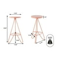 thumbnail image 3 of Trinity 30" Modern Industiral Iron Tripod Backless Bar Stool, Pink Frame, 3 of 9