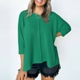 thumbnail image 4 of Chemise Boutonnée Colorée pour Femme, Tunique à Manches Courtes avec Poche, Chemise de Travail Décontractée à Col, Haut Boutonné Coupe Décontractée pour l'Automne, Blouse à Manches Courtes Confortable et Stylée, 4 of 5