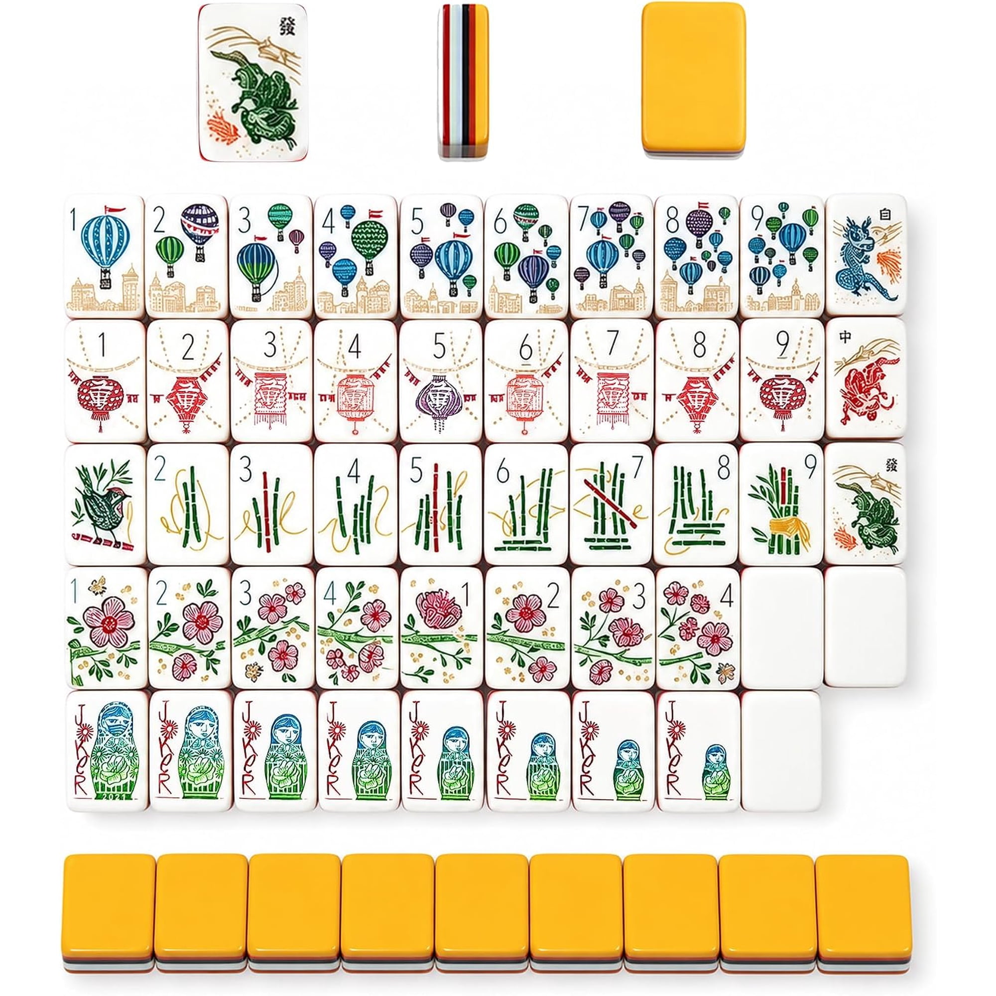 7 Layer American Mahjong Tile Set 160 Acrylic Mahjong Tiles Model E-NPQQ7 | 7 Layer Acrylic Mahjong Tile Carrying Bag Accessories New Type Mahjong Set Portable Majiang Gift for Family & Friends