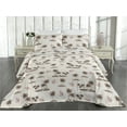 thumbnail image 2 of Ambesonne Island Life Quilted Bedspread Set 3 Pcs, Tropical Isle and Palm, Queen, Eggshell Taupe Raspberry, 2 of 4