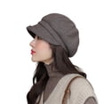 thumbnail image 2 of harmtty Female Octagonal Hat Vintage Short Brim Solid Color Washable Lightweight Keep Warm Painter Artist Lightweight Women Beret for Student Coffee, 2 of 8