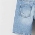 thumbnail image 5 of Yuncity Boys Shorts Solid Color High Waist Elastic Button Ripped Jeans Lightweight Summer Casual Fashion Outdoor Daily Wear Kids Shorts Size 4-5 Years Blue, 5 of 7