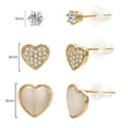 thumbnail image 3 of Airokiy Round Heart Stud Earrings Set for Women Iced Out Stud,6 Pong Stud,Opal Stud,CZ Stud Earrings Hypoallergenic Party,Wedding, 3 of 5