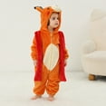 thumbnail image 2 of Eltusu Boys Flannel Jumpsuits, Warm Hooded Cosplay Comfy Winter Rompers Orange Size 3 Months-4 T, 2 of 6