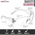 thumbnail image 3 of BISON LIFE Gafas de seguridad Talla única Lente protectora transparente de policarbonato 12 por caja (1 caja), 3 of 9