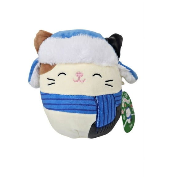 Squishmallows Official Kellytoys Plush 7.5 Inch Cam the Calico Cat With Trapper Hat Christmas Edition