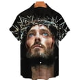 thumbnail image 5 of Camisetas gráficas de Cristo Jesús para hombres, ropa, camisas hawaianas estampadas en 3D, camisetas de playa de manga corta, blusas Y2K, ropa vintage, blusas con solapa, 5 of 5