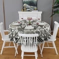 thumbnail image 2 of Grey Geometric Modern Round Table Cloth,Wrinkle Resistant Table Cover with Polyester,Waterproof Reusable Tableclothes for Weeding Birthday Tea Party Decorations (Round,60x60inch), 2 of 6