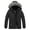Black, variant on Men's Hooded Warm Coat Thickened Padded Heavyweight Winter Parka Jacket with Detachable Fur Hood Black L