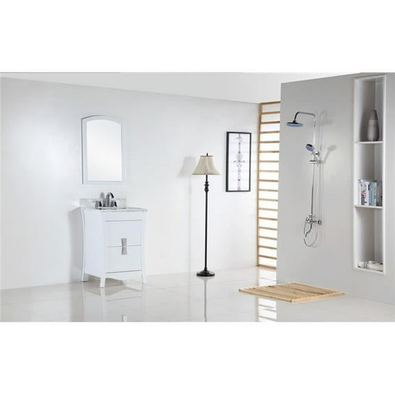 30 in. Single Sink vanity with White Carrara Top