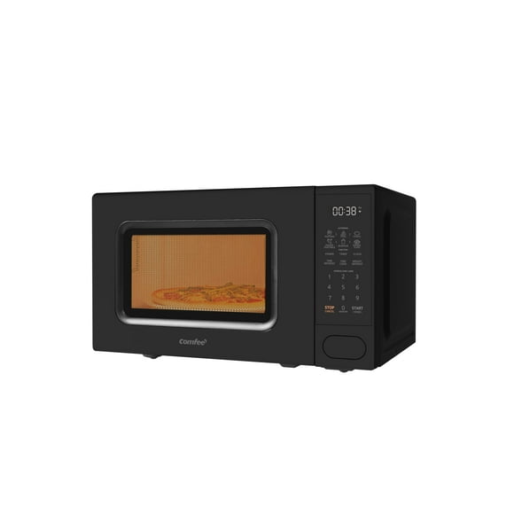 COMFEE CMO-C20M1WB Countertop Microwave Oven with 11 power levels Fast Multi-stage Cooking Turntable Reset Function Speedy Cooking Weight/Time Defrost Memory function Children Lock 700W