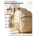 thumbnail image 6 of SYCNB Travel Backpack for Women, Lightweight Personal Item Travel Bag, Gym Backpack with Shoe Compartment, Waterproof Carry-On Bag Air-approved, Beige, 6 of 8