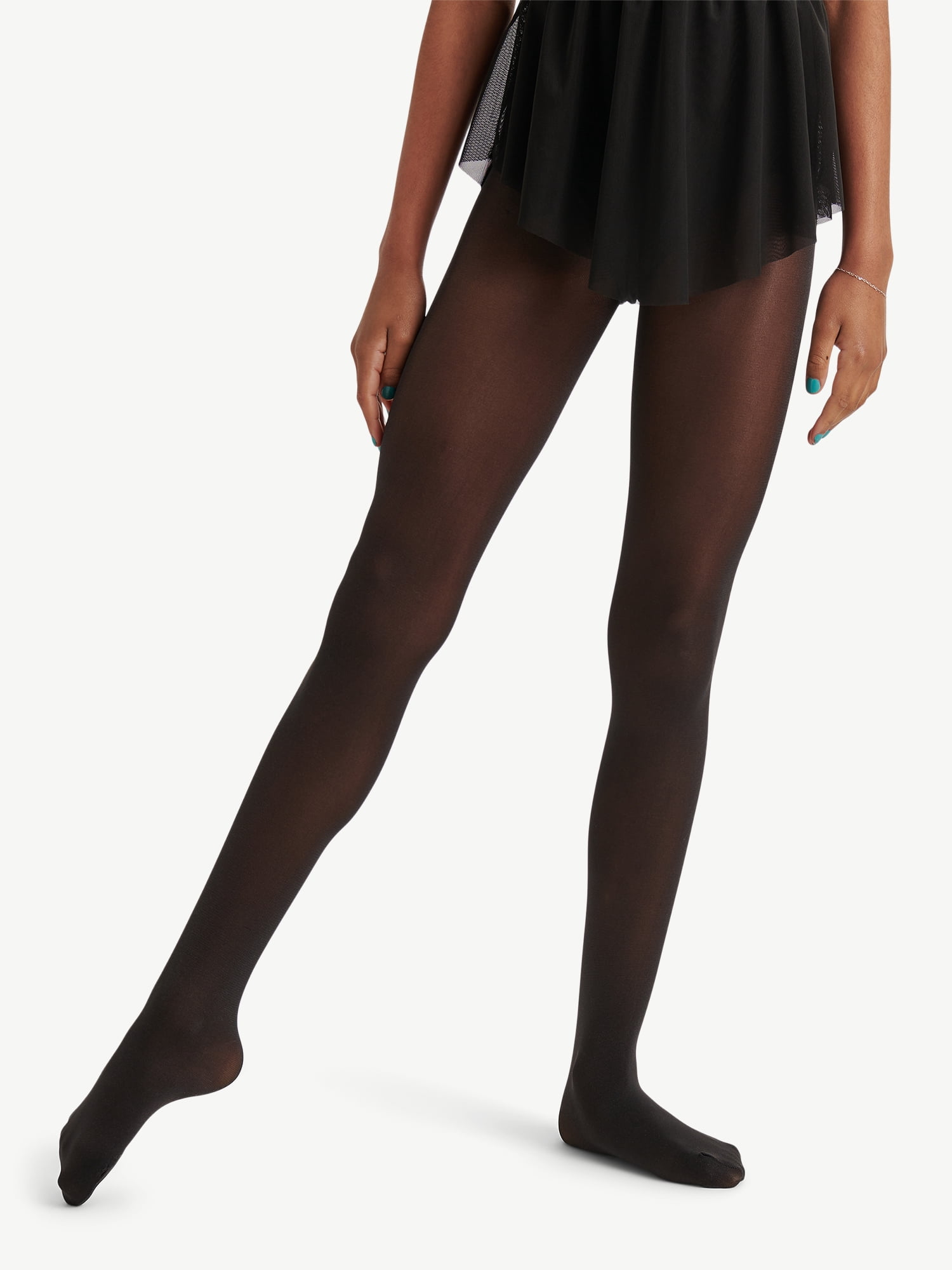 Justice Shimmer Footed Ballet Tights for Girls, Sizes 2-16, 2 Pairs