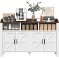 thumbnail image 6 of HAUXITIO 55" Farmhouse Buffet Cabinet with 4 Doors & Open Shelves,Kitchen Storage Sideboard for Dining Room & Living Room,White, 6 of 10