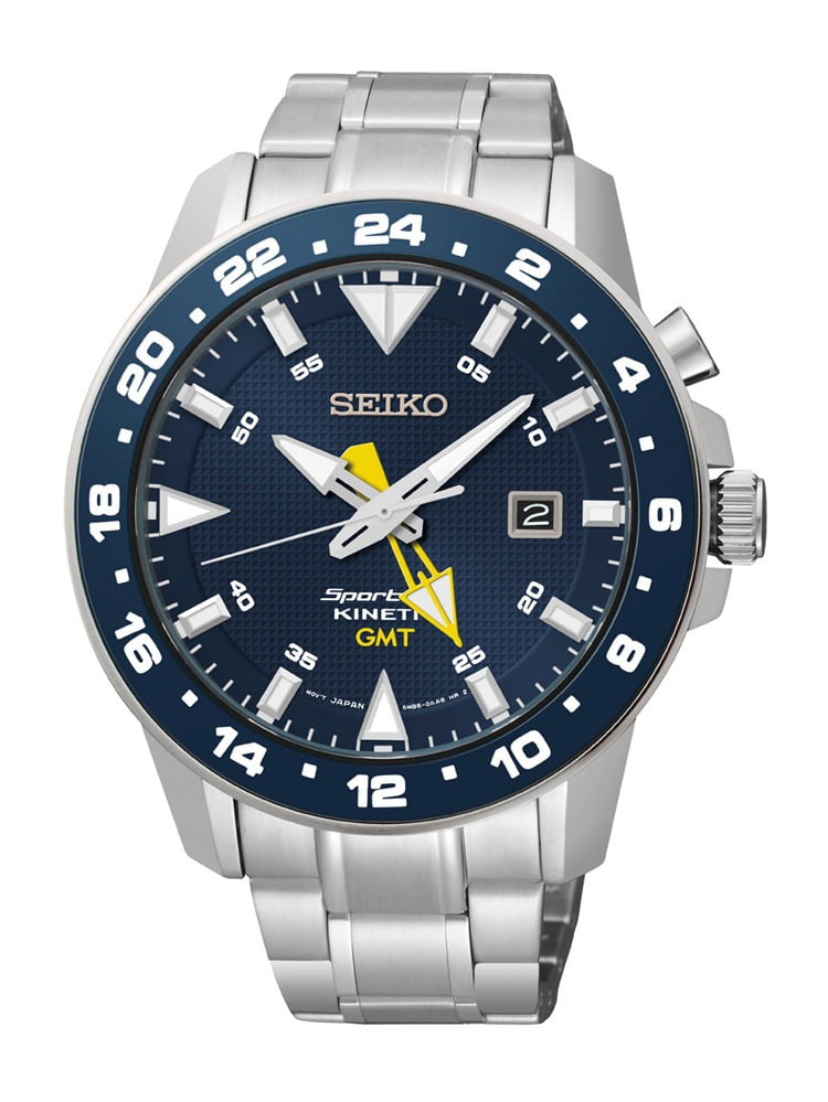 Seiko Men's SUN017P1 Silver Steel Bracelet & Case Anti-Reflective Sapphire Watch - Walmart.com