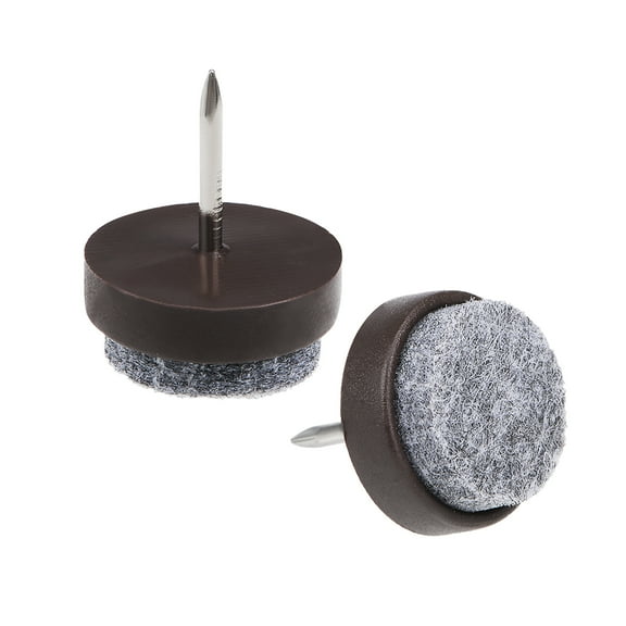 Nail On Furniture Felt Pads Chair Table Leg Protector 20mm Dia Brown 26pcs