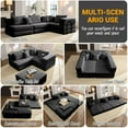 thumbnail image 3 of Oversized Upholstered Sectional Sofa Couch Set, Modular 118.2" L Shaped Floor Living Room Sofa Set with 6 Pillows,Diy Combination Sofa Couch for Living Rooms, Apartments, Bedrooms (Black), 3 of 12