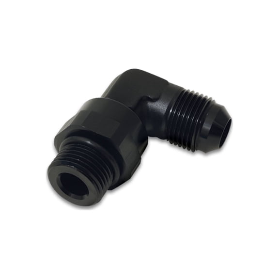 Vibrant -6AN Male Flare to Male -6AN ORB Swivel 90 Degree Adapter Fitting -