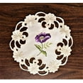 thumbnail image 4 of Doily Boutique Round Doily with Purple Poppy Flowers on Ivory Fabric, Size 7 inches, 4 of 4