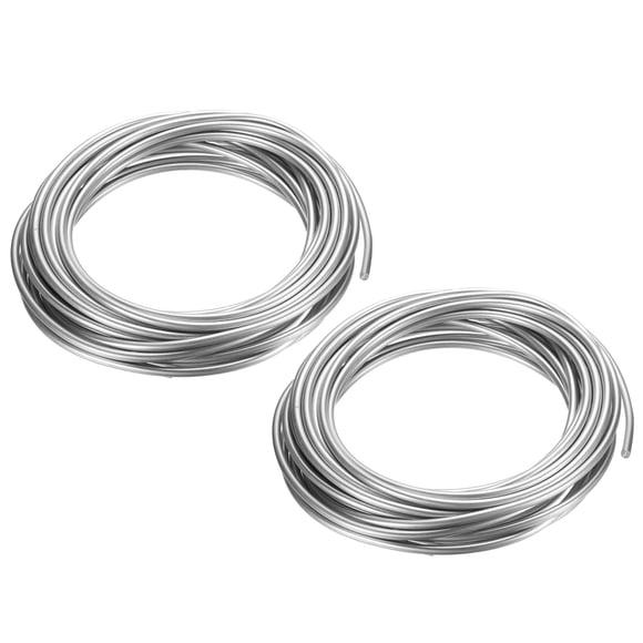 Uxcell 2 Rouleaux Fil de Zinc 99,99 % Haute Pureté Fil de Zinc Pur Calibre 9 Fil de Perlage Doux 3 mm (16,4 Pi/rouleau)