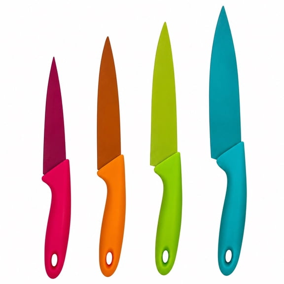 Handy Housewares 4-Piece Pastel Color Stainless Steel Kitchen Knife Set