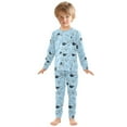 thumbnail image 3 of joogoo Skateboard Hats Blue 2 Piece Long Sleeve Tee and Pants Cotton Pajama Set 4T, 3 of 7