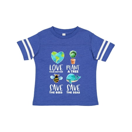 

Inktastic Earth Day Plant a Tree Save the Bees Save the Seas Love Your Mother Earth Gift Toddler Boy or Toddler Girl T-Shirt