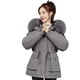 thumbnail image 4 of Chaqueta corta de mujer engrosada con felpa y cuello de piel grande, corte entallado y chaqueta de algodón adelgazante, 4 of 6