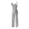 thumbnail image 5 of HAYIMI Womens Summer Outfits Sets 2 Pieces Striped Outfit Sleeveless Casual Tank Tops With High Neck And Matching Trousers Solid Color Classic Clothing Sets, 5 of 5