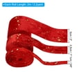 thumbnail image 2 of Unique Bargains 3/8', 1', 2' Velvet Ribbons Set, 3 Roll Total 6.6 Yard Craft Ribbon, Red, 2 of 5