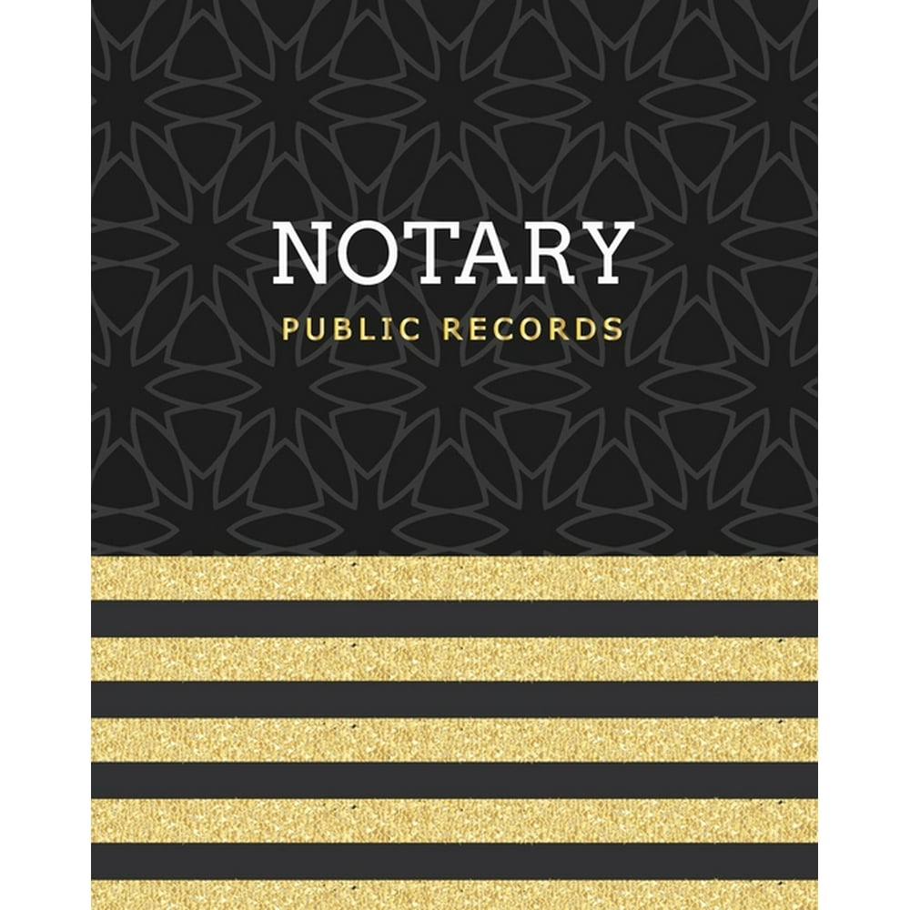 Notary Book Journal Notary Public Records Dark & Gold Luxury, Notary