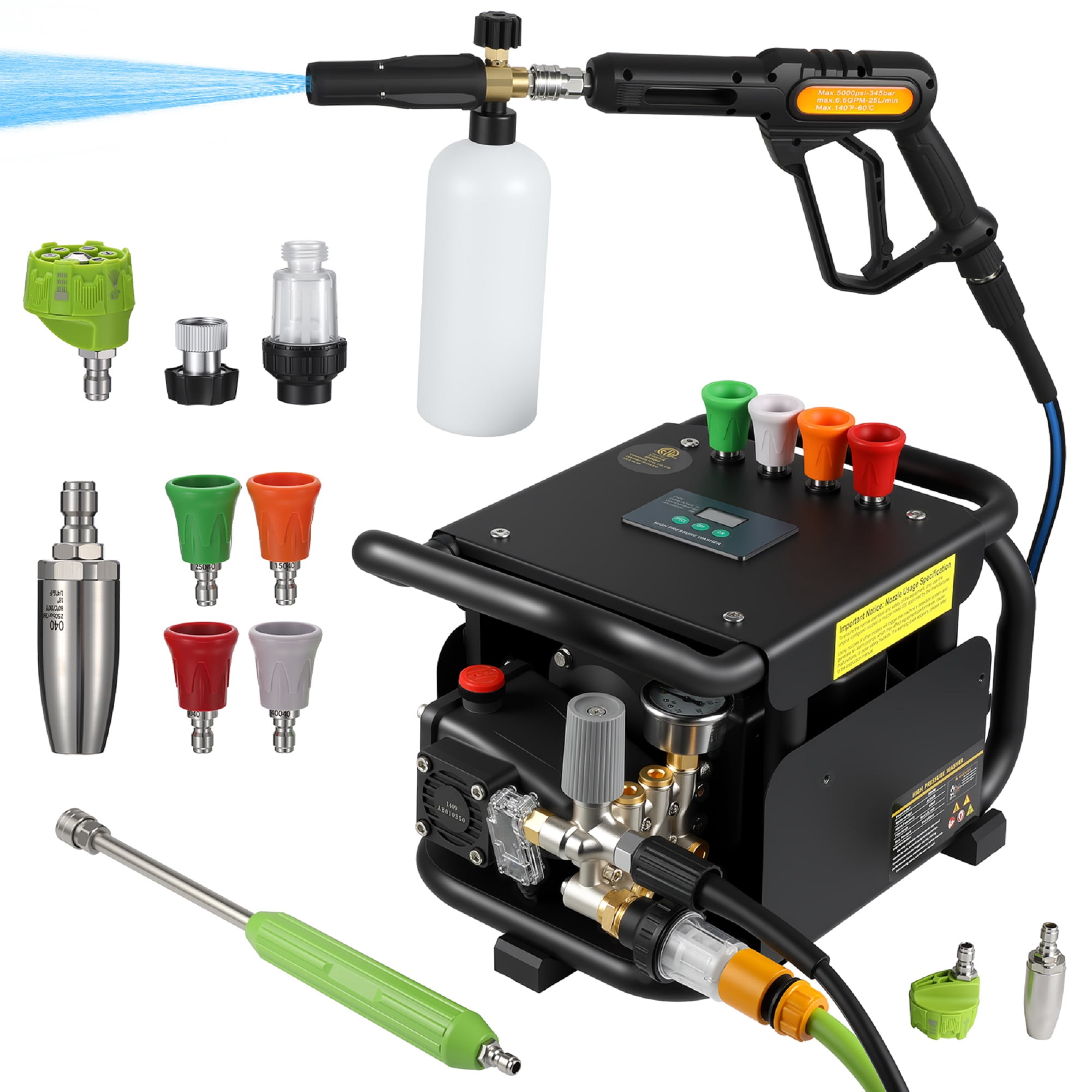 Pressure Washer, 2100PSI 3.17GPM 40ft Hose 7 Nozzles Commercial High Pressure Washer for Cars Fences Driveways Patios