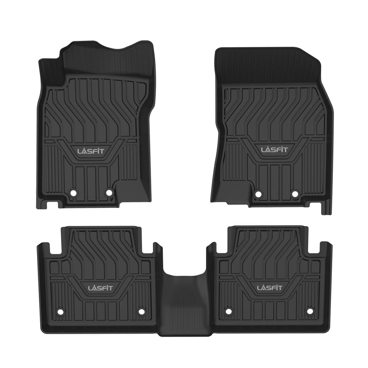 Front and Second Row Black Ultimate Protection with a Stylish Look 4pcs Road Comforts Custom Fit Nissan Rogue 2014 2015 2016 2017 2018 2019 2020 All Weather Floor Mats 