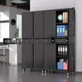 thumbnail image 2 of Metal Garage Storage Cabinet with  Wheels and Drawer,Black Rolling Garage Cabinet with Locking Doors,73" Tall Mobile Metal Storage Cabinets for Home,Office,Garages, 2 of 7