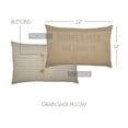 thumbnail image 2 of VHC Brands Grace Grain Sack Text Chambray Cotton Farmhouse Bedding Stenciled 22x14 Filled Pillow, Natural Tan, 2 of 6