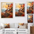 thumbnail image 4 of Designart "Light Pastoral Lighthouse Guiding art painting II" Cityscapes Floater Framed Wall Art Print, 4 of 7