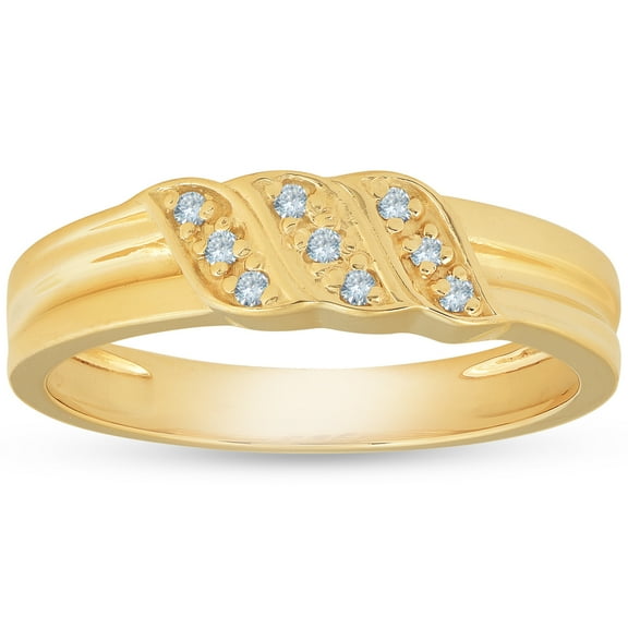 Pompeii Mens 10k Yellow Gold Diamond Ring Anniversary Wedding Band (I/J,I1-I2)