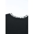 thumbnail image 3 of ABPHQTO Top de mujer con cuello redondo y manga globo con estampado de leopardo negro, 3 of 5