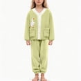 thumbnail image 2 of Gubotare Kids Pajamas Long Sleeve Girls' 1otton Long Sleeve Top and Pants, 2 Piece Pajama Set 5T 6T (Green,5-6 Years), 2 of 4