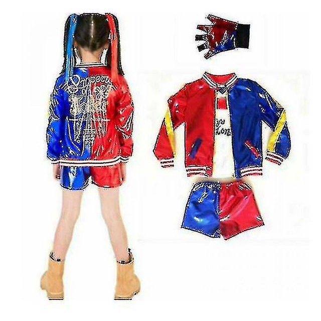 Disfraz de Harley Quinn para niña y niño, disfraz de Halloween, disfraz de escuadrón suicida, vestidos elegantes