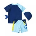 thumbnail image 4 of GYRATEDREAM 1-6Y Kids Boys Two Piece Swimsuit Bathing Suit Short Sleeve Sunsuit Swimwear Set with Cap, 4 of 7