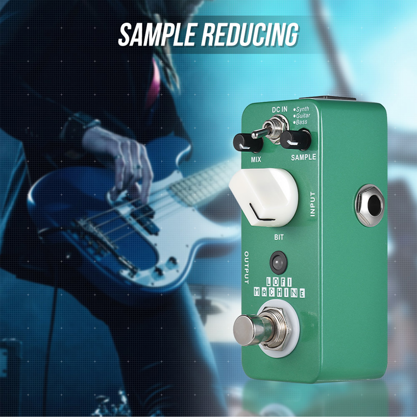 Instrume Pedal LOFI MACHINE Sample Reducing Guitar Effect Pedal 3 Modes True Bypass Full Metal Shell