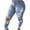 Light blue, variant on IROINNID Skinny Pants For Women Elastic Waist Pants Street Fashion Wash Holes Show Thin Casual Trousers Pants Solid Color Jean