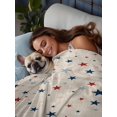 thumbnail image 6 of Twin Size Flat Sheet Only, Independence Five-pointed Star Shining Soft Brushed Microfiber Bed Sheets, Linen Burlap American Flag Day Hotel Quality Breathable Bedding Top Sheet, Easy Care, 66"x96", 6 of 9