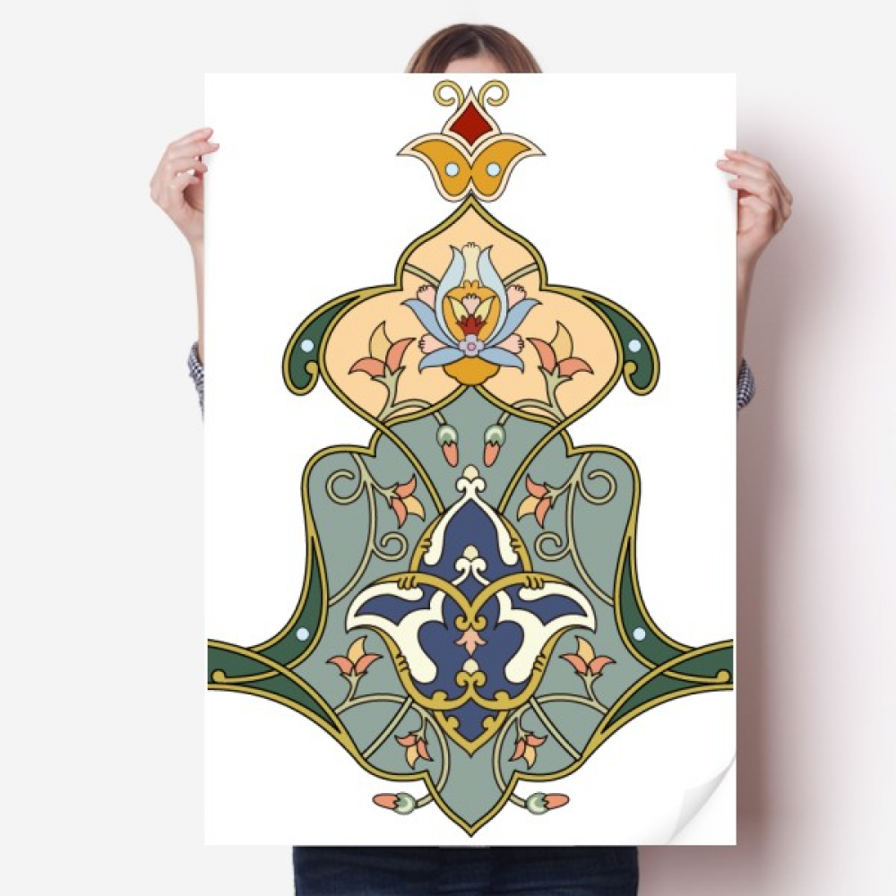 colorful baroque illustration pattern sticker decoration poster ...