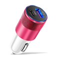 thumbnail image 1 of Cargador Rápido para Coche Con Doble USB Cargador Coche USB 3.1A para IPhone/Samsung (rosa Claro), 1 of 9
