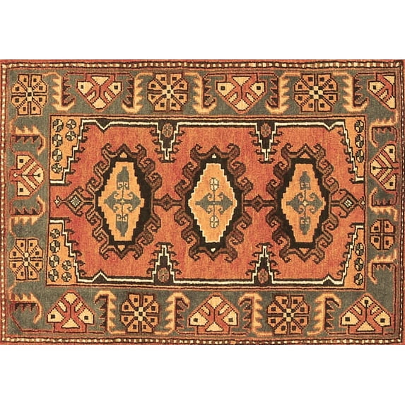 Ahgly Company Indoor Rectangle Persian Brown Traditional Area Rugs, 2' x 5'